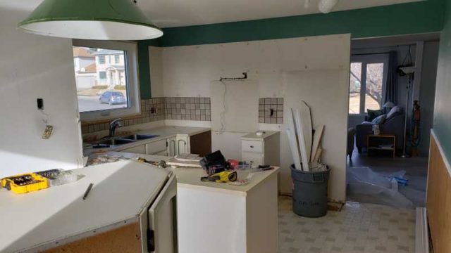 kitchen in process of makeover